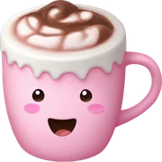 Hot chocolate in pastel pink cutesy sticker