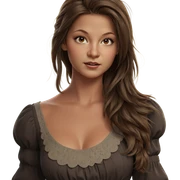 brown-haired girl in dress sticker
