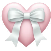 Pastel pink heart with white bow sticker