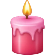 pink candle with strawberries on it sticker