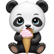 Panda eating ice cream sticker