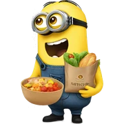 Minion with food sticker