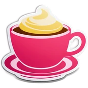 Tea cup pink sticker