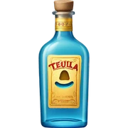 Blue bottle of tequila  sticker