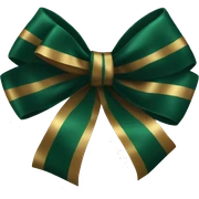 Dark green and dark gold bow sticker
