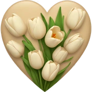 beige heart with tulips sticker