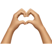 Two hands creating a heart shape sticker