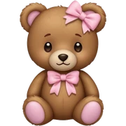 teddy bear with pastel pink bow sticker