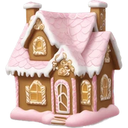 light pink and gold and white gingerbread house sticker