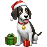 Christmas dog with presents  sticker