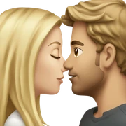 White guy brown hair kissing a blonde white girl sticker