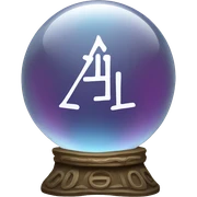 Crystal ball showing hieroglyphic letters sticker