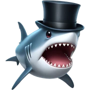 Shark with a top hat sticker
