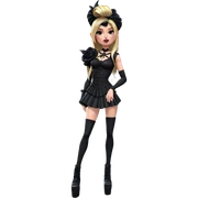 gothic girl in black dress sticker