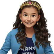 smiling girl with tiara sticker