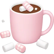 Light Pink mug of hot chocolate with marshmallows  sticker