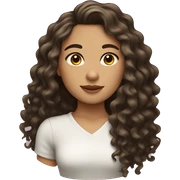 brunette girl with long curly hair sticker
