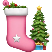 Pink Christmas stocking sticker