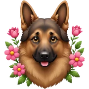 German Shepherd Flower  sticker