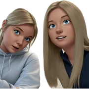 two girls with blue eyes sticker