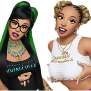 colorful girls with jewelry sticker