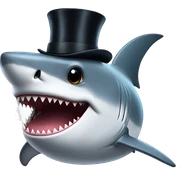 Shark with a top hat sticker
