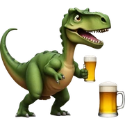 Dinosaur with beer and gun sticker