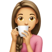 Girl sipping tea sticker