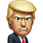 Angry looking trump sticker