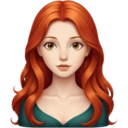 beautiful young woman with long red hair, elegant appearance sticker