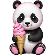 Panda eating ice cream sticker