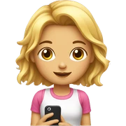 niña con celular sticker