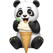 Panda eating ice cream sticker