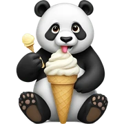 Panda eating ice cream sticker