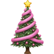 Pink Christmas tree sticker