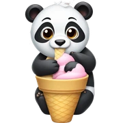 Panda eating ice cream sticker