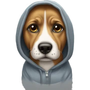dog wearing a hoodie sticker