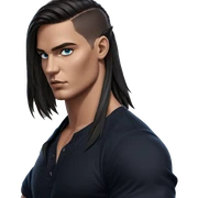 dark-skinned boy with blue eyes sticker