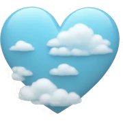 light blue heart + cloud sticker