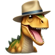 Dinosaur with hat sticker