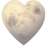 heart shaped moon sticker