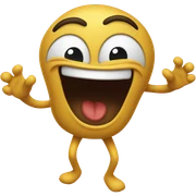 A happy face with legs up sticker