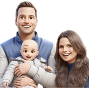 happy family moment in nature sticker
