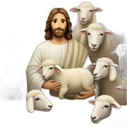 Jesus with sheep sticker