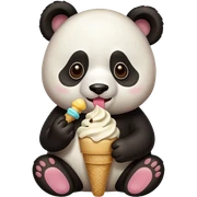 Panda eating ice cream sticker