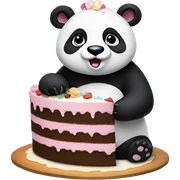 Panda eating cake sticker