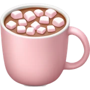 Light Pink mug of hot chocolate with marshmallows  sticker