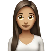 Long straight brown hair brown eyes beautiful women  sticker