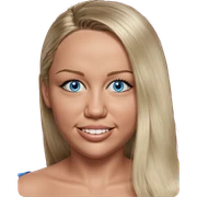 smiling girl with blue eyes sticker