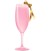 Pink champagne with gold bow sticker